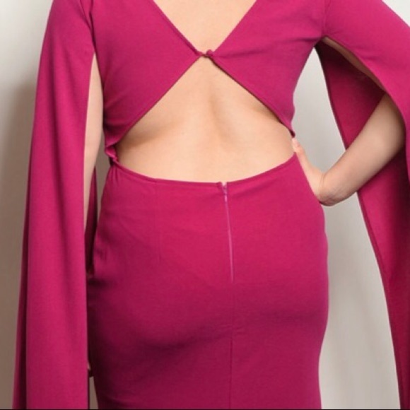 HOST PICK! Magenta full length maxi plus size party dress - Picture 3 of 6